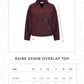 Raine Denim Overlap Top - Maroon