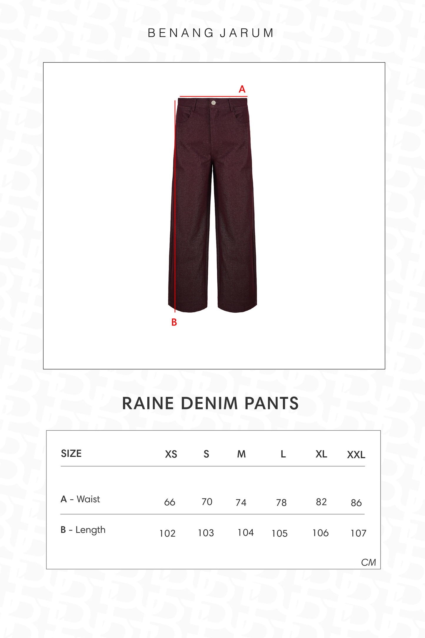 Raine Denim Pants - Maroon