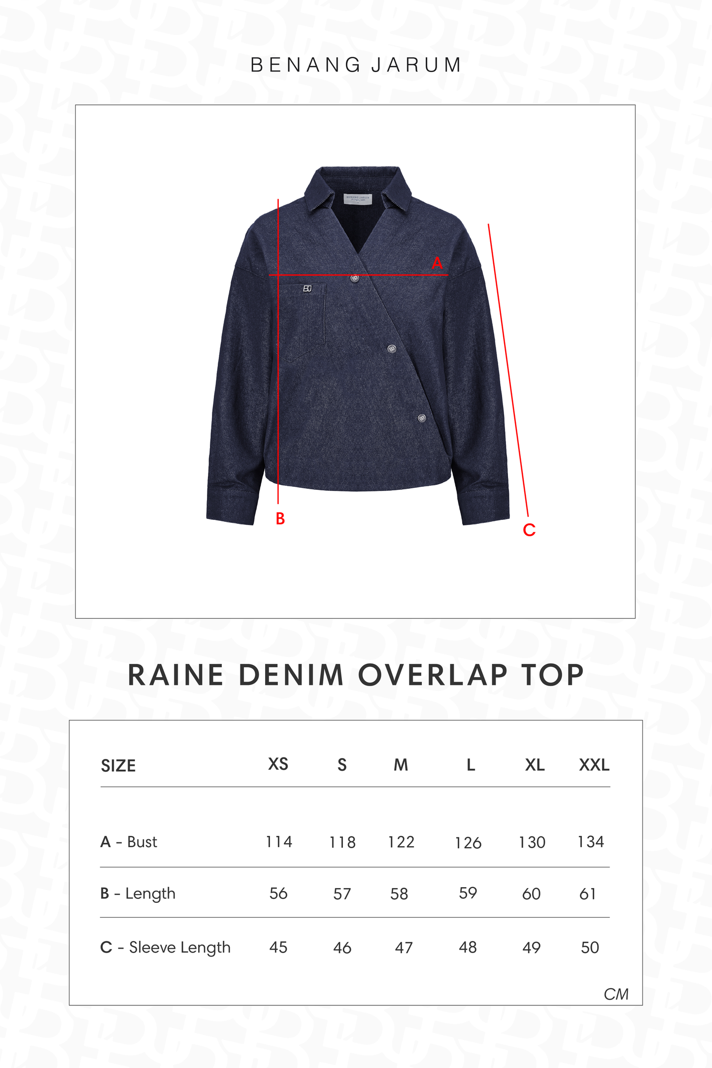 Raine Denim Overlap Top - Denim Blue