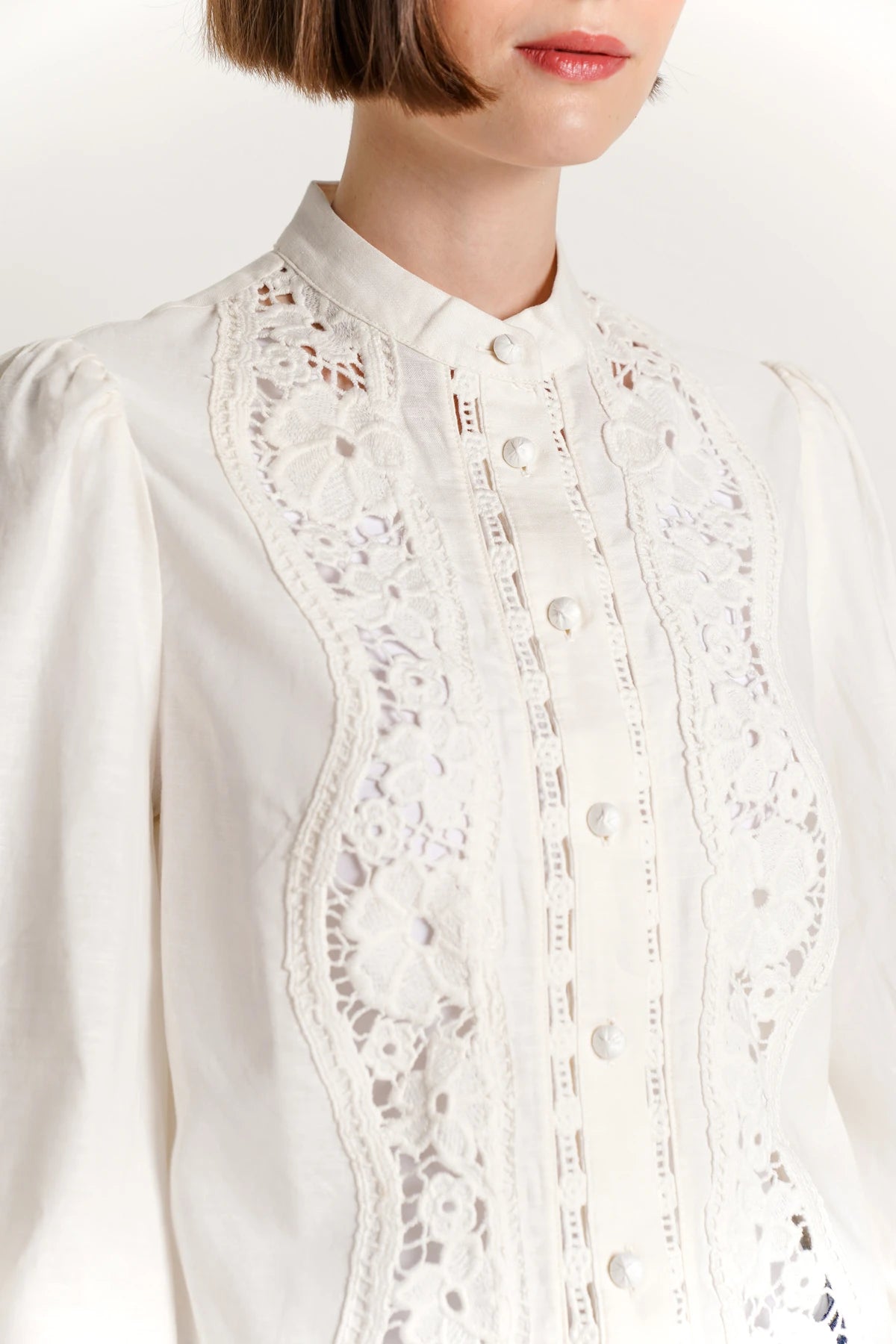 Rachel Lace Shirt - Off White