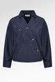 Raine Denim Overlap Top - Denim Blue