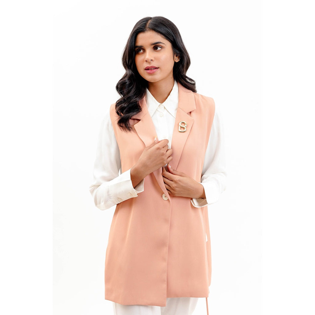 Raine Waistcoat - Coral