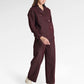 Raine Denim Overlap Top - Maroon