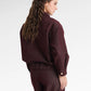 Raine Denim Overlap Top - Maroon