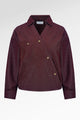 Raine Denim Overlap Top - Maroon