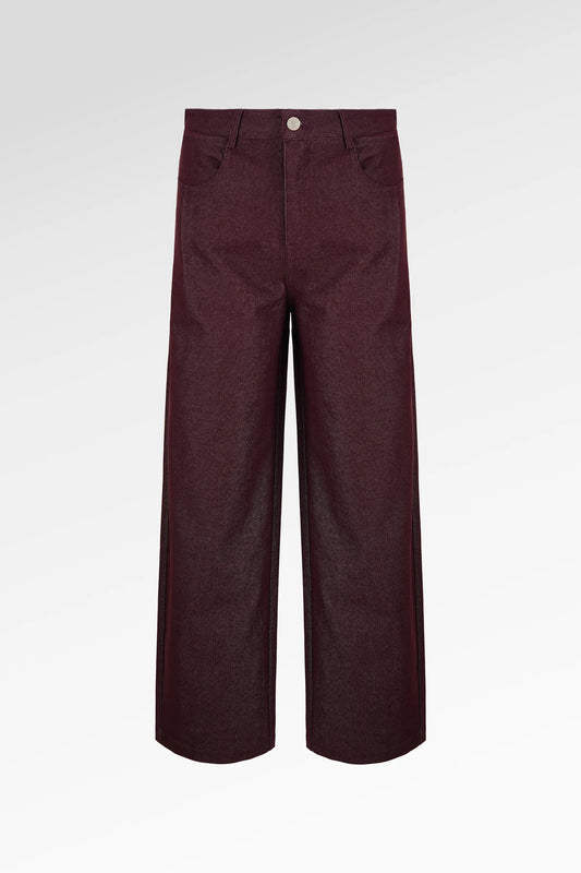Raine Denim Pants - Maroon