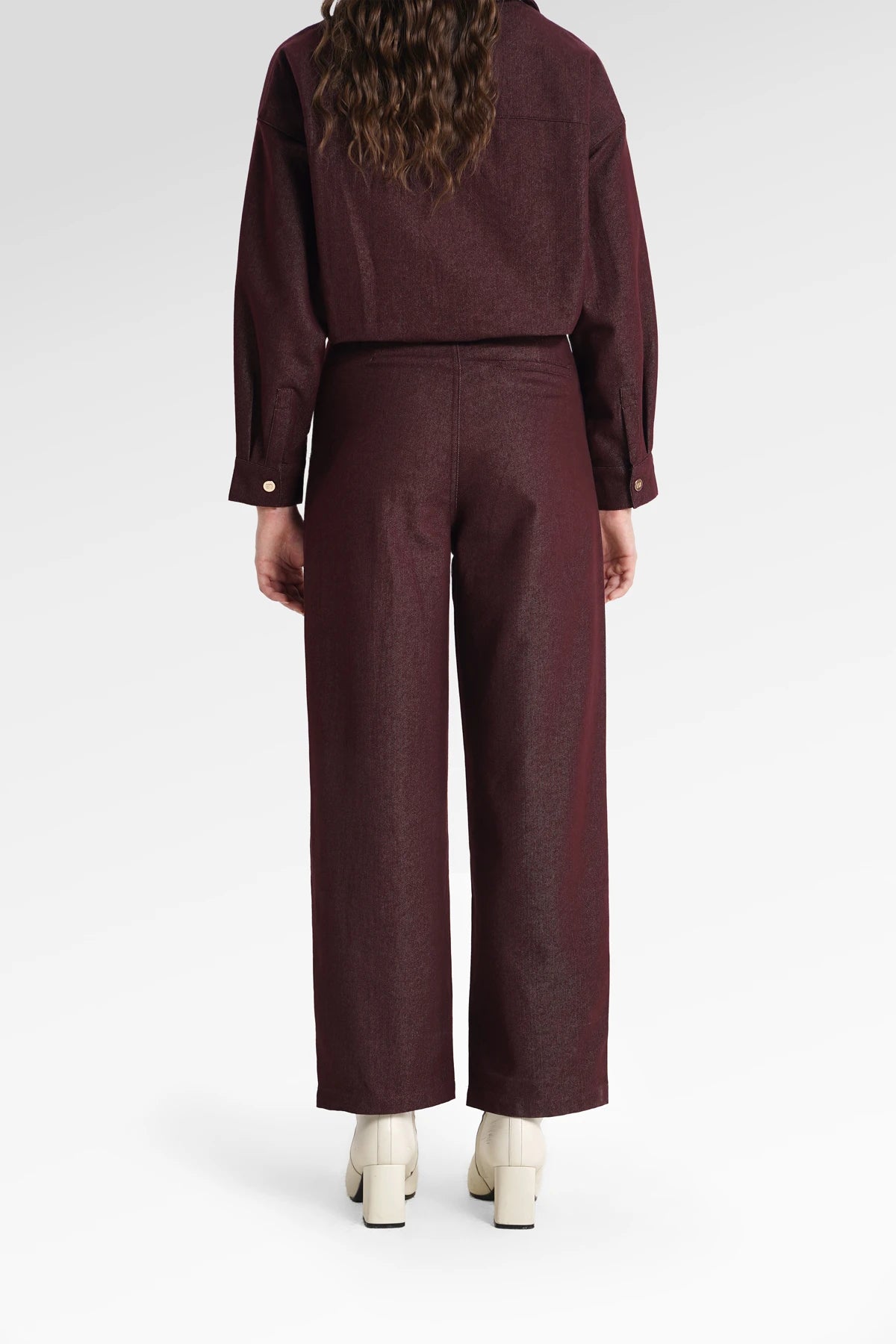 Raine Denim Pants - Maroon