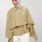 Rhea Cape Shirt - Khaki