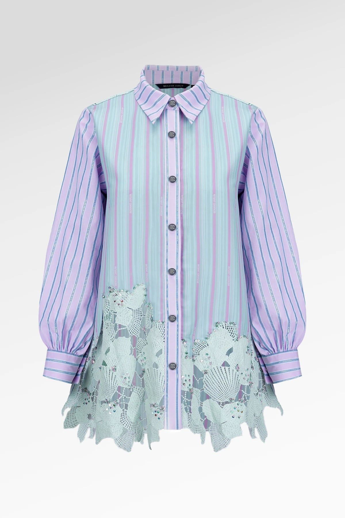 Secret Of The Sea Asymmetric Lace Shirt - Shell