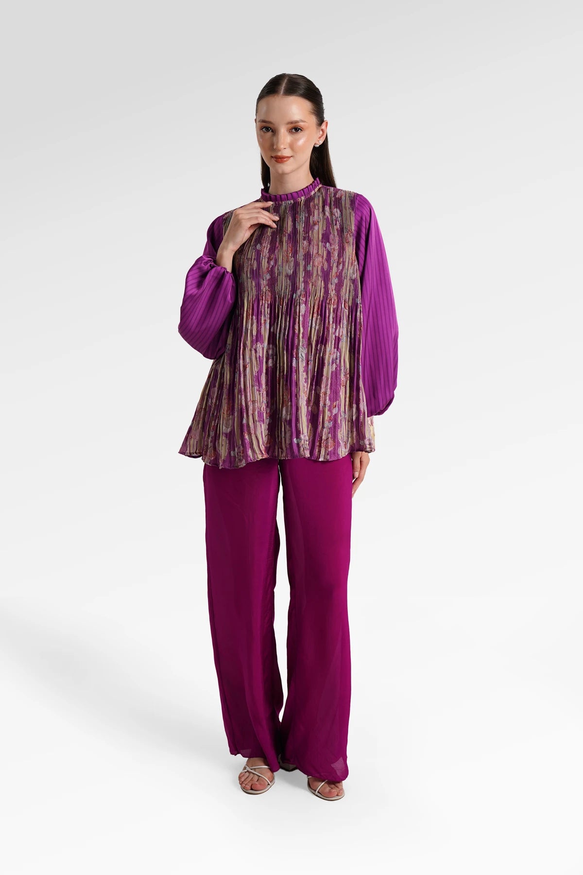 Secret Of The Sea Pleated Blouse - Algae