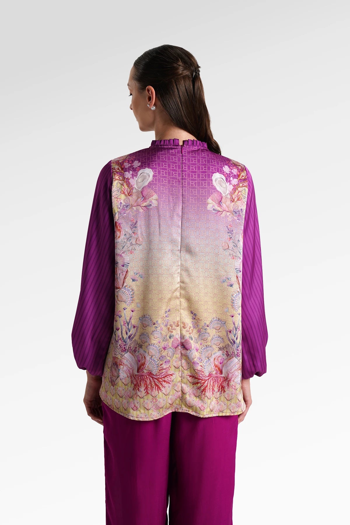 Secret Of The Sea Pleated Blouse - Algae