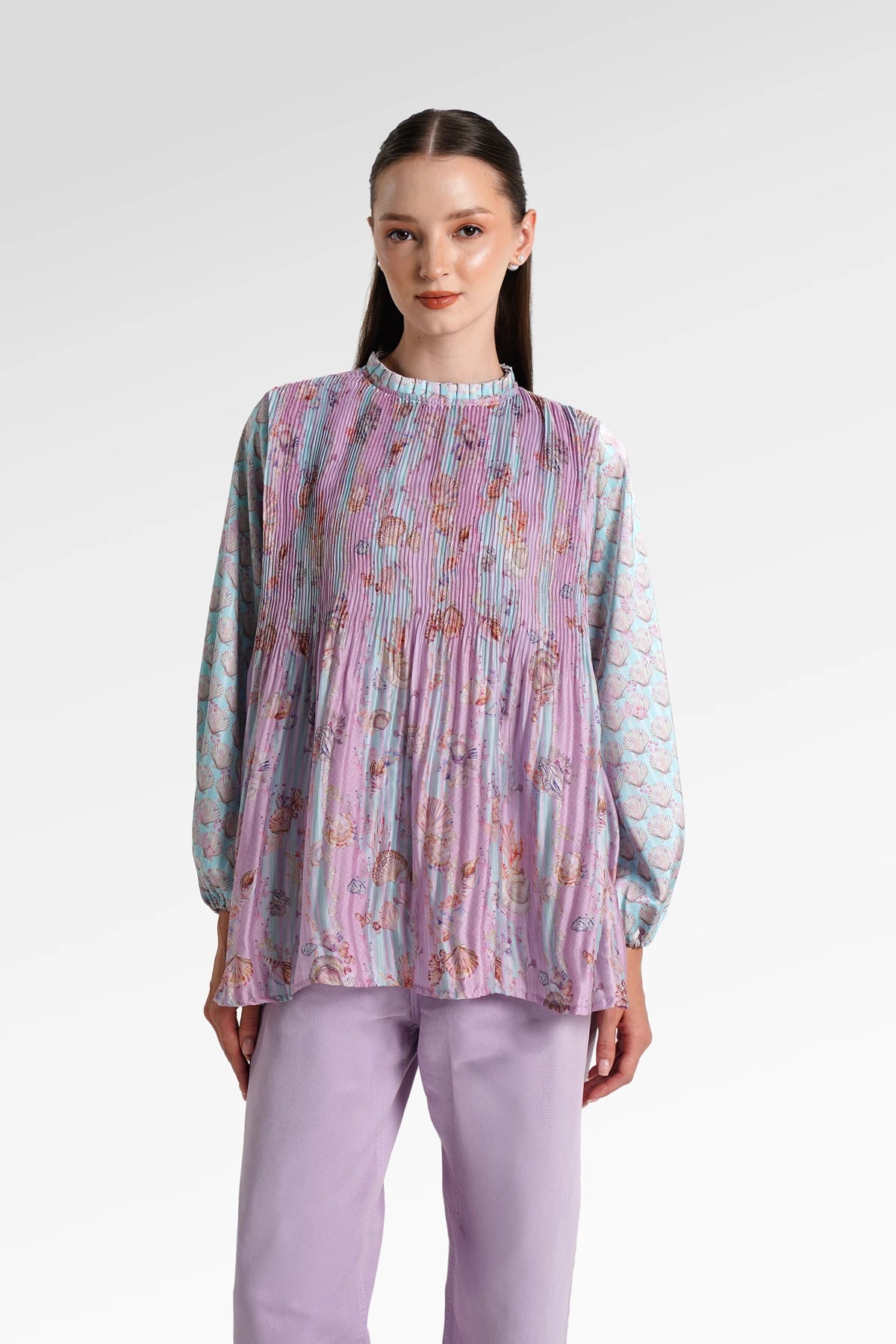 Secret Of The Sea Pleated Blouse - Shell