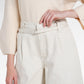 Signature Belted Denim Pants - White