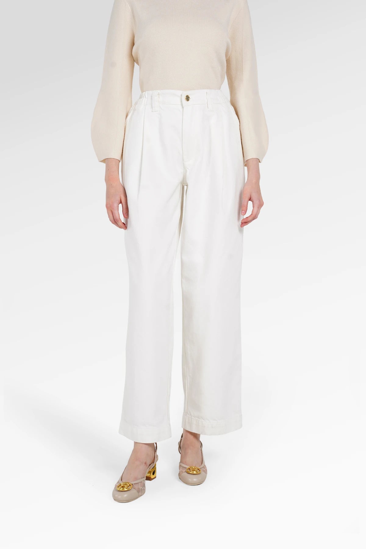 Signature Denim Pants - White
