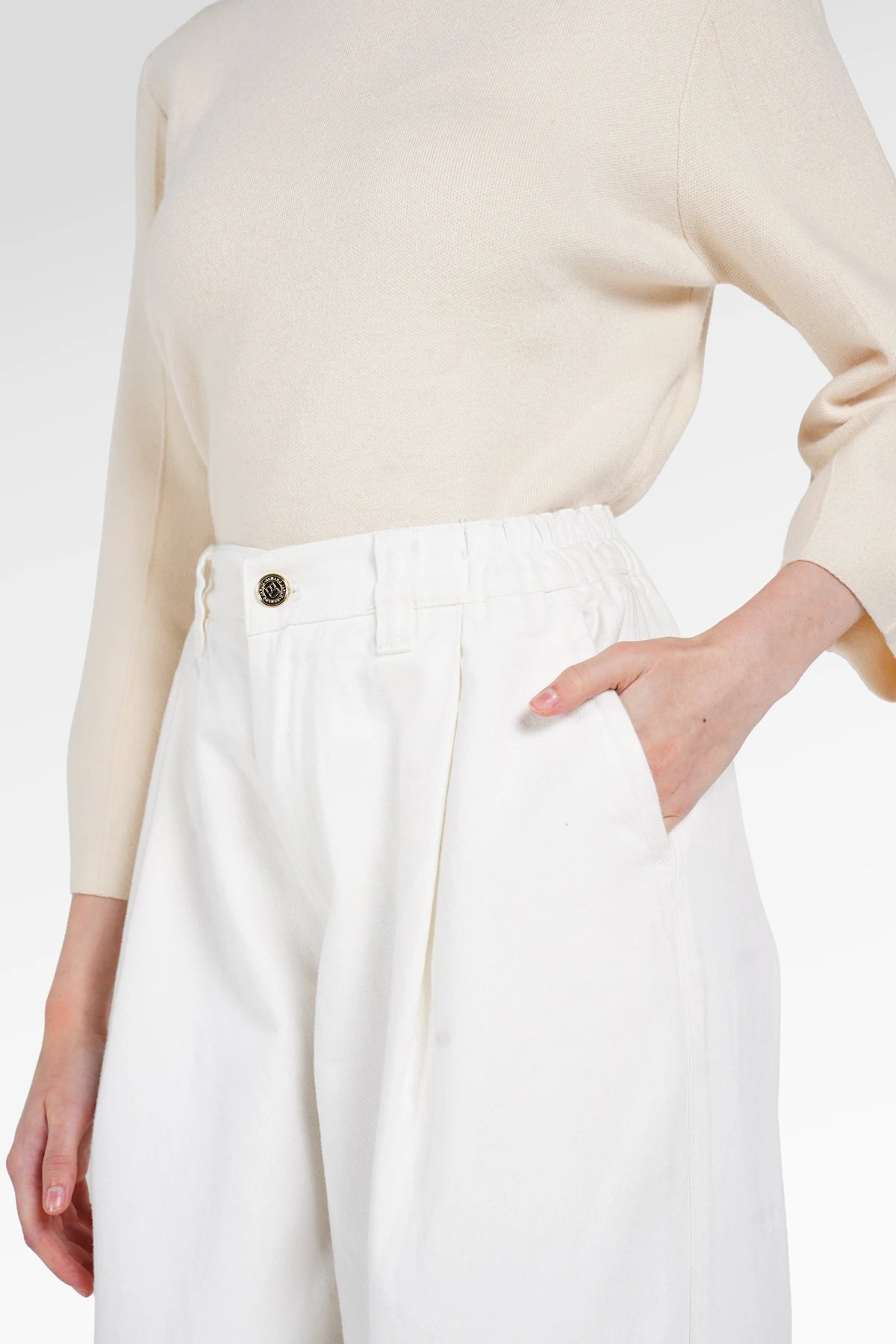 Signature Denim Pants - White
