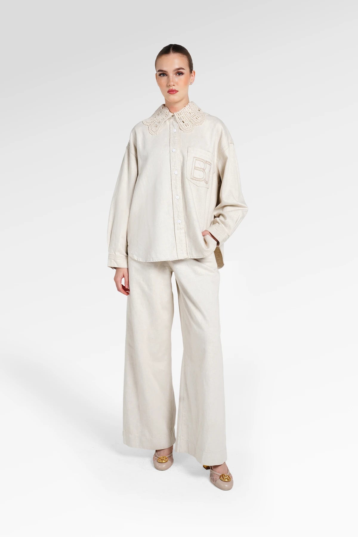 Signature Denim Shirt - White