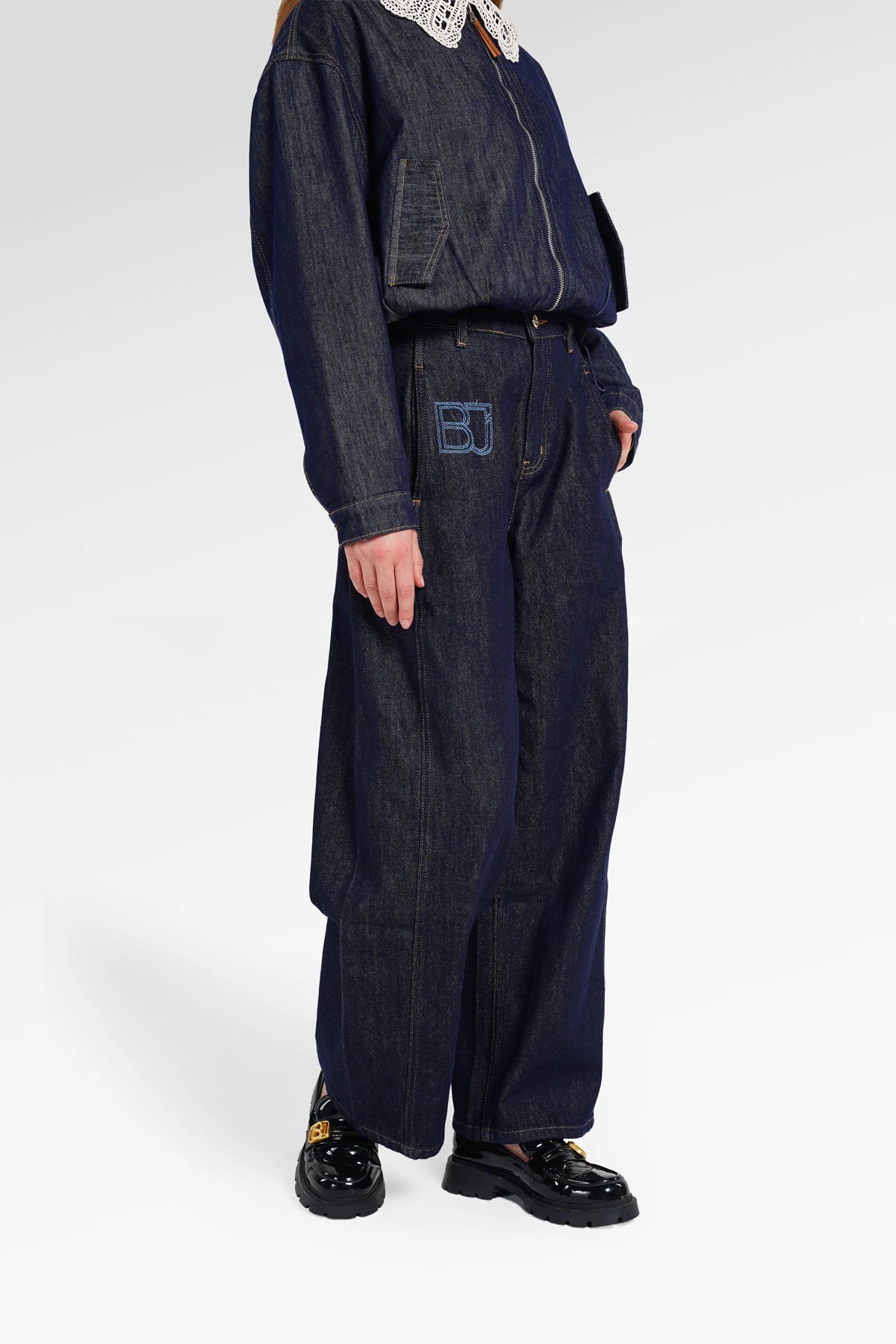 Signature Wide Denim Pants - Blue