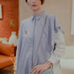 Striped Shirt with Layered - Blue