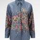 Selena Basic Shirt - Navy Peony