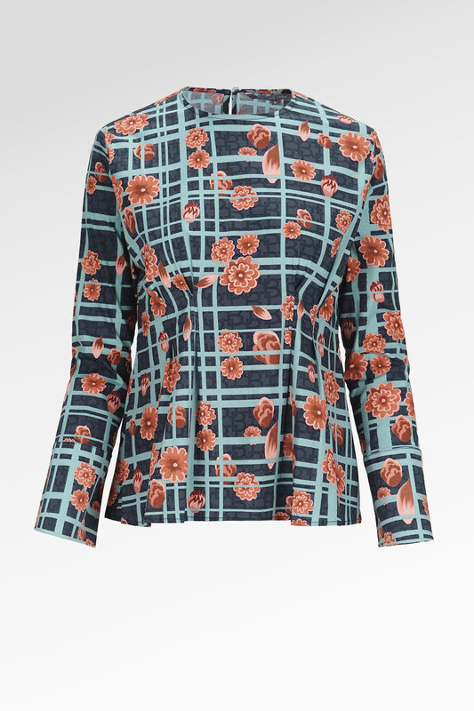 Selena Blouse - Navy Peony