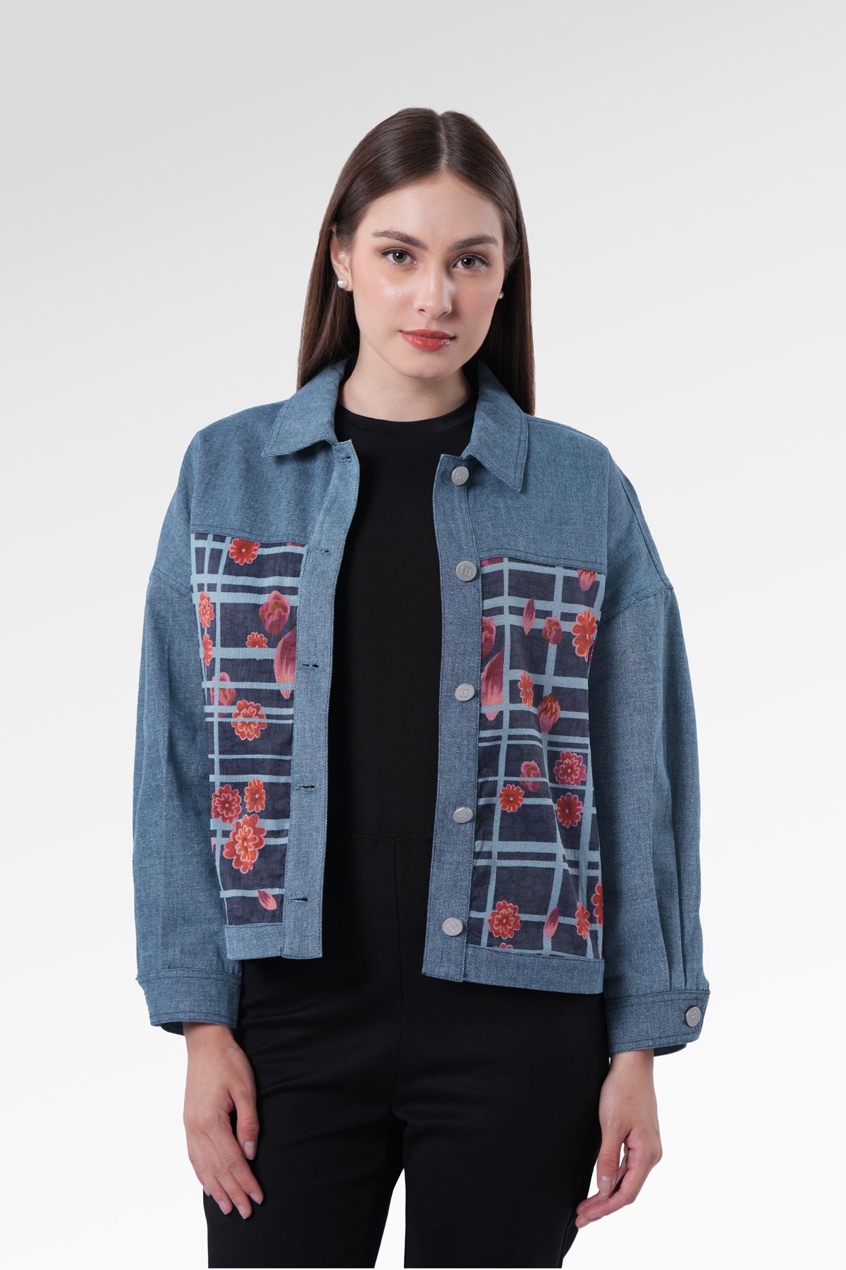 Selena Jacket - Navy Peony