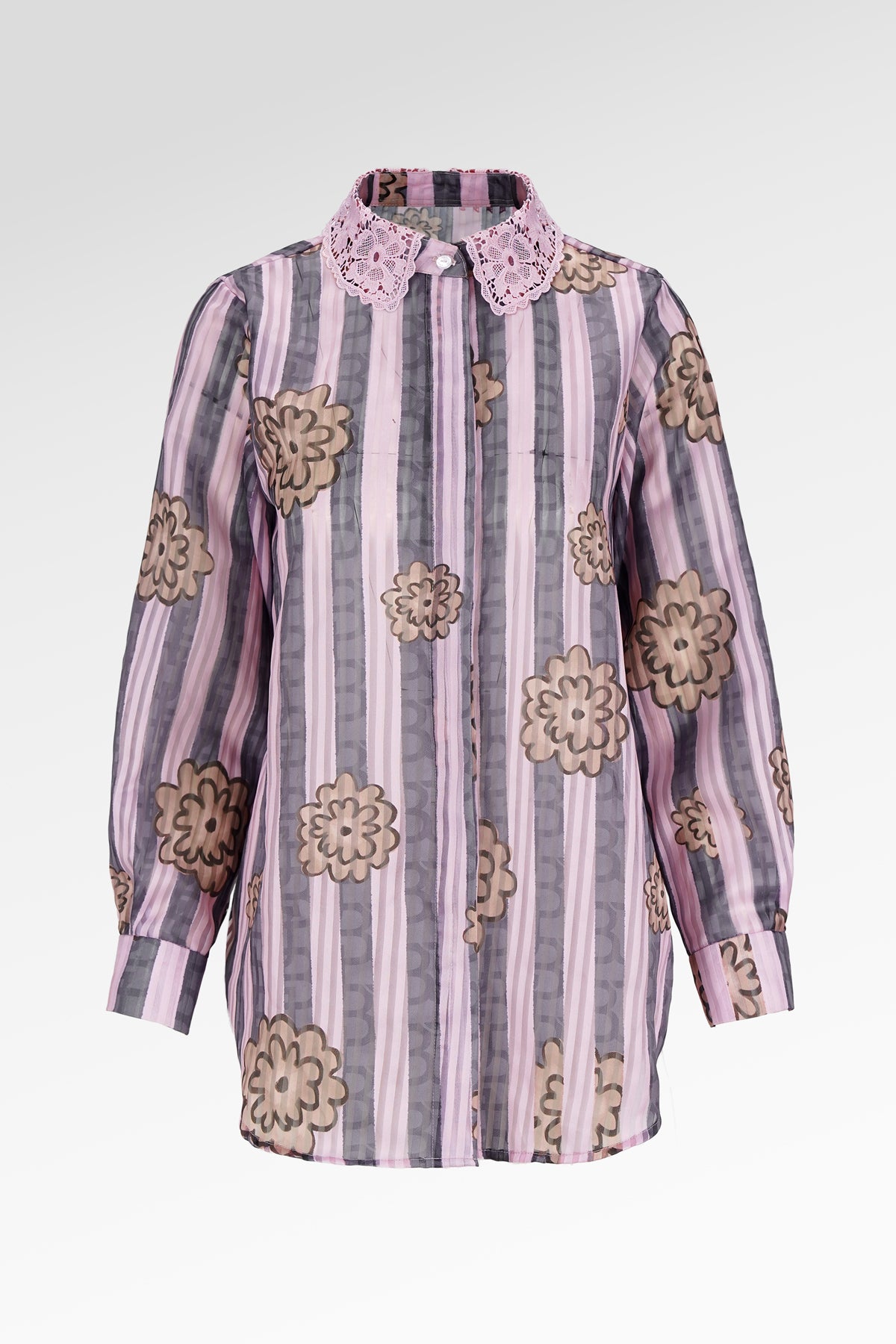 Selena Lace Collar Shirt - Brunia
