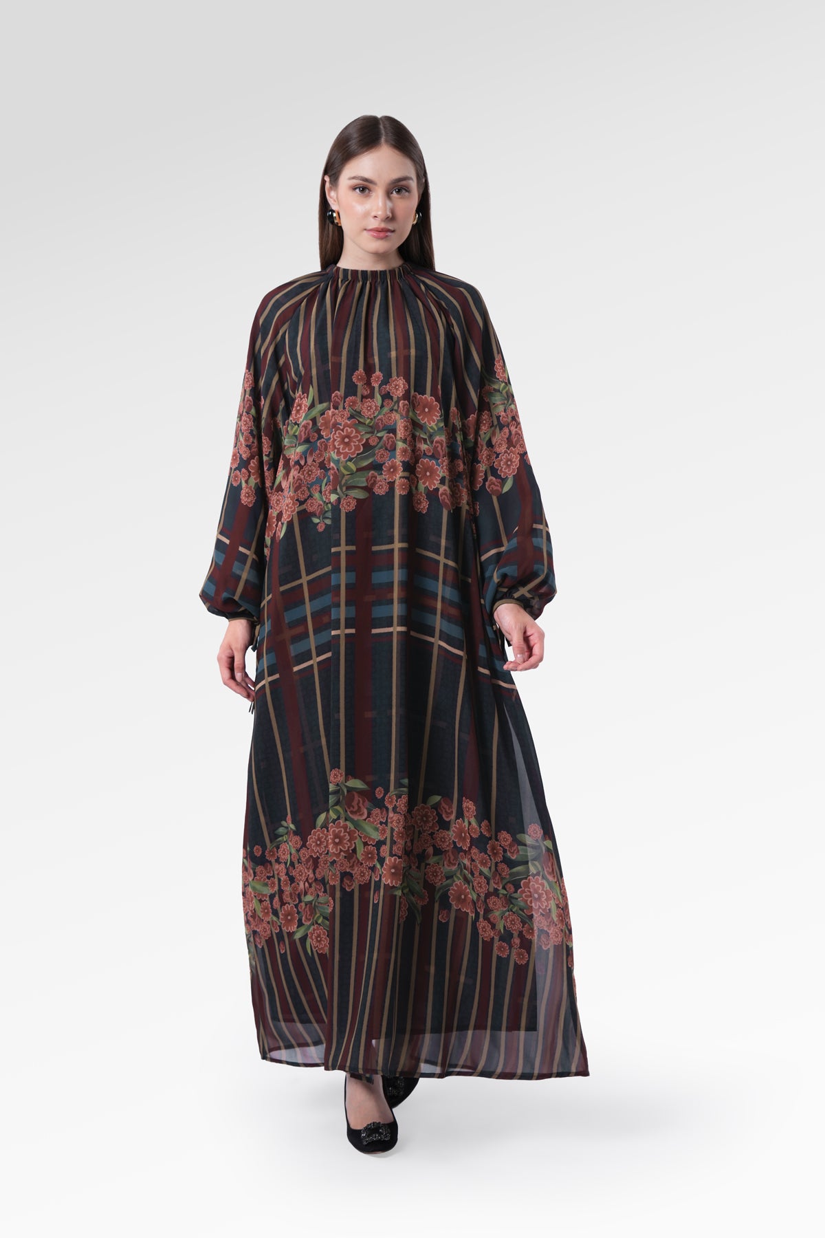 Selena Maxi Dress - Navy Peony