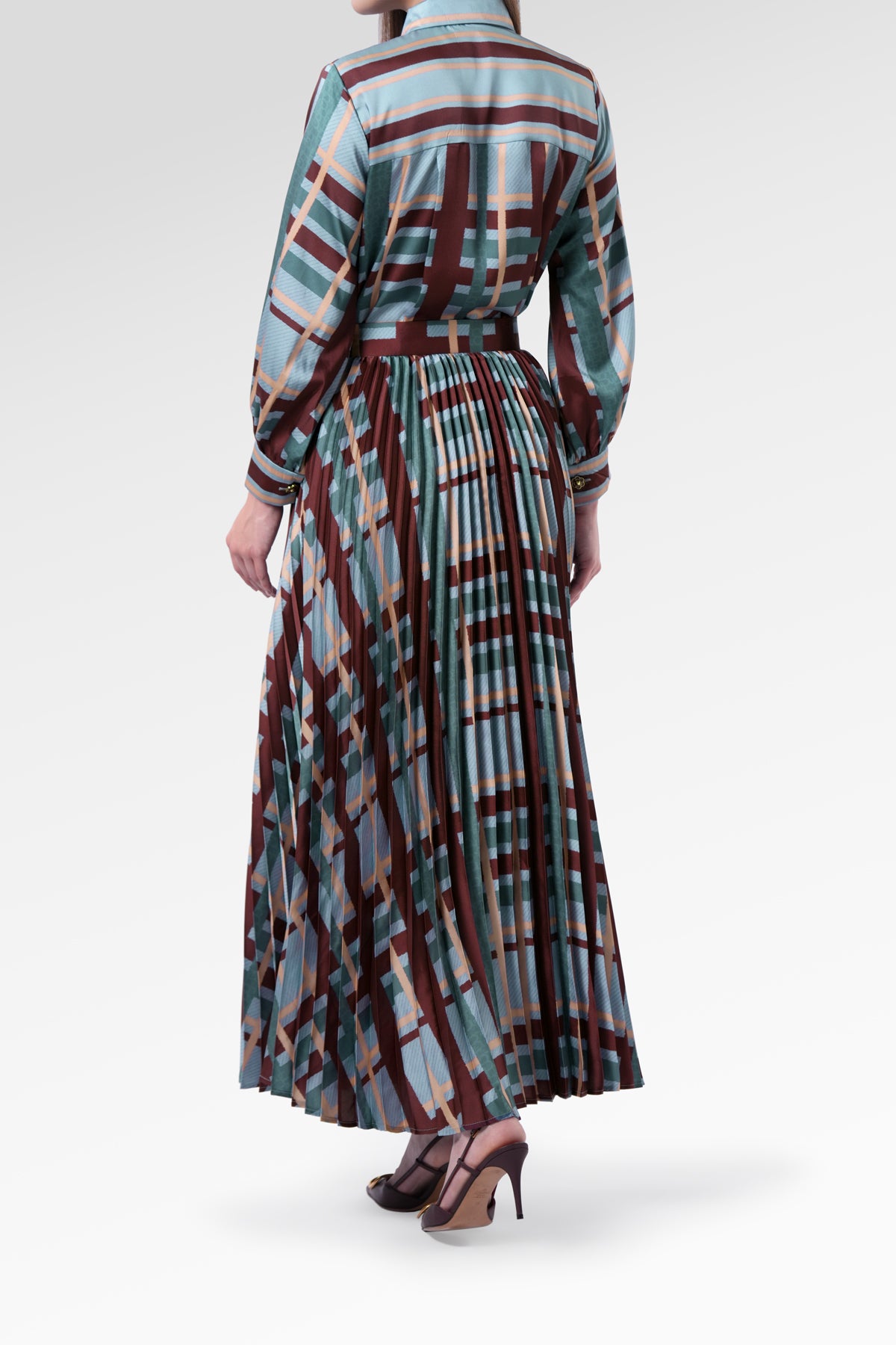 Selena Pleated Skirt - Navy Peony