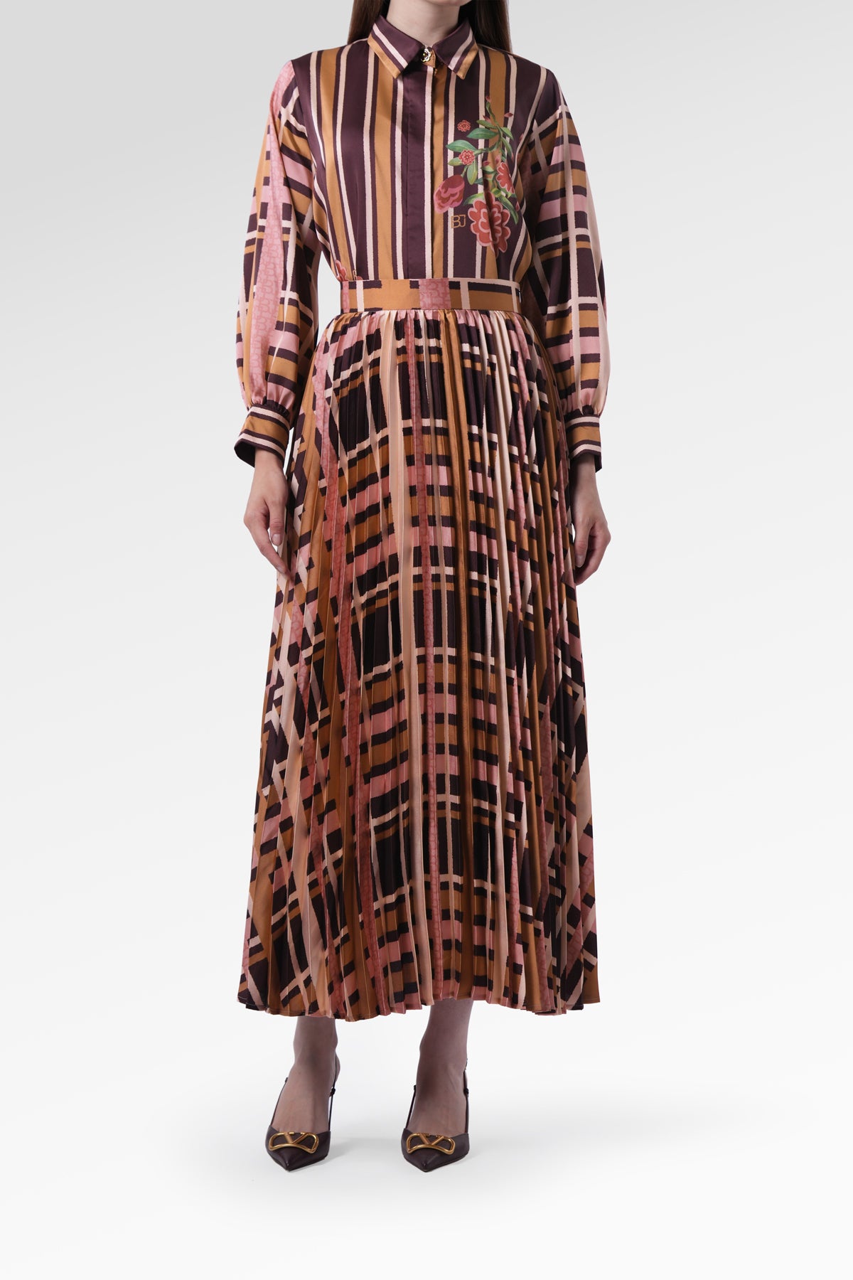 Selena Pleated Skirt - Rose