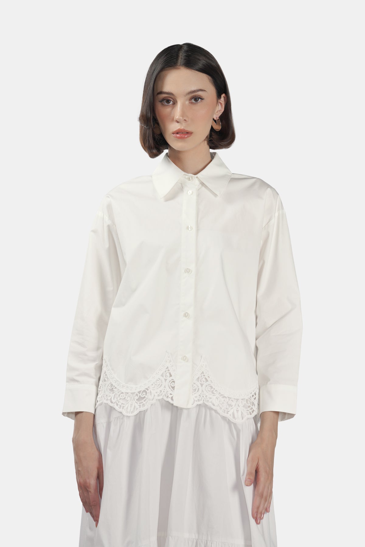 Selma Lace Shirt - White