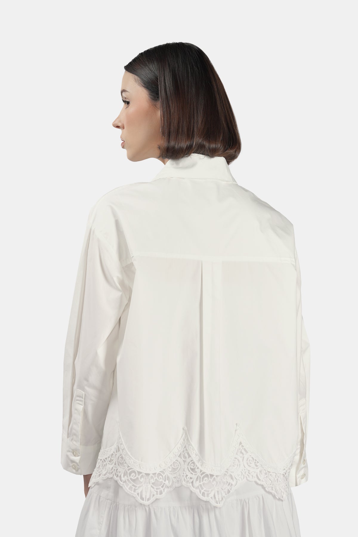 Selma Lace Shirt - White