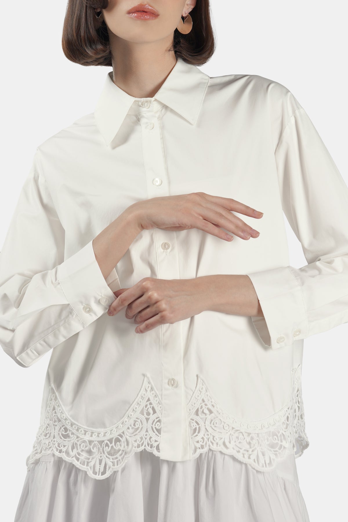 Selma Lace Shirt - White