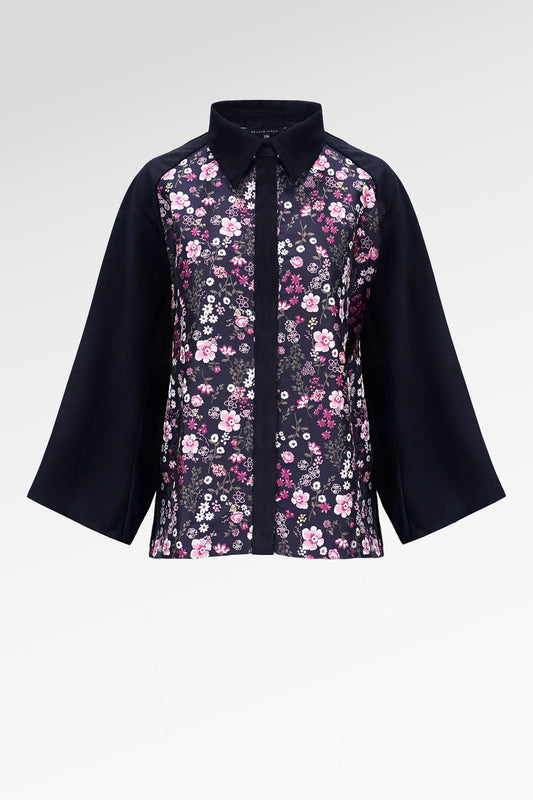 Shera Jacquard Shirt - Midnight Bloom
