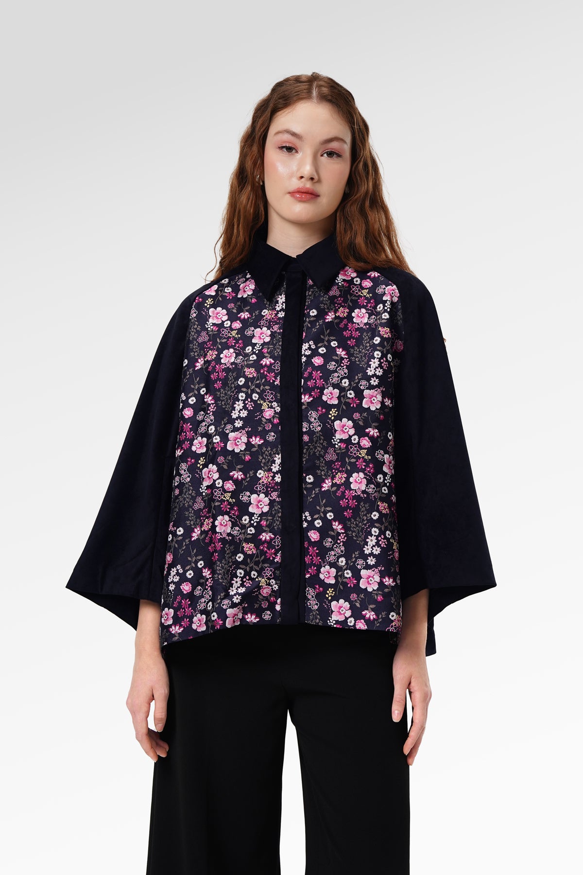 Shera Jacquard Shirt - Midnight Bloom
