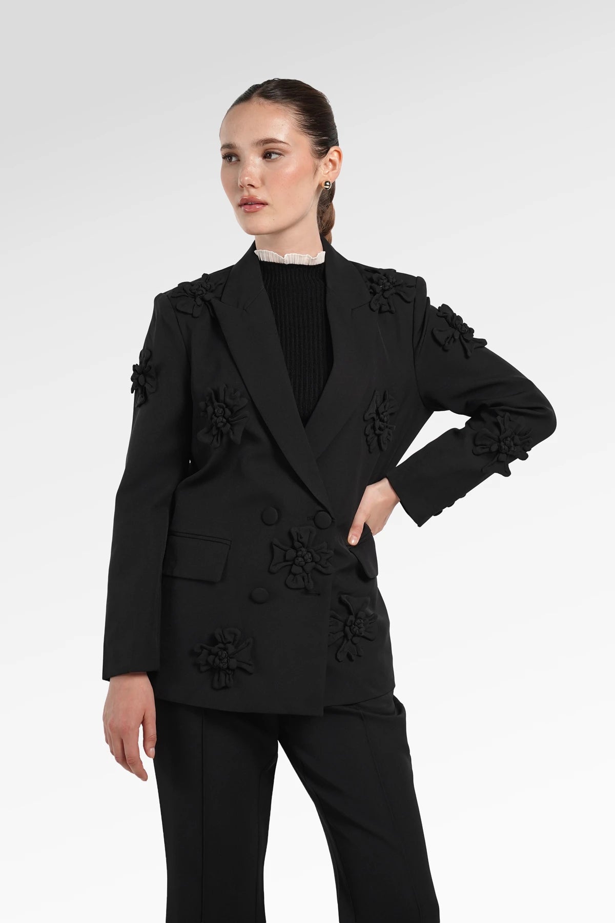 Sheren Embellishment Blazer - Black
