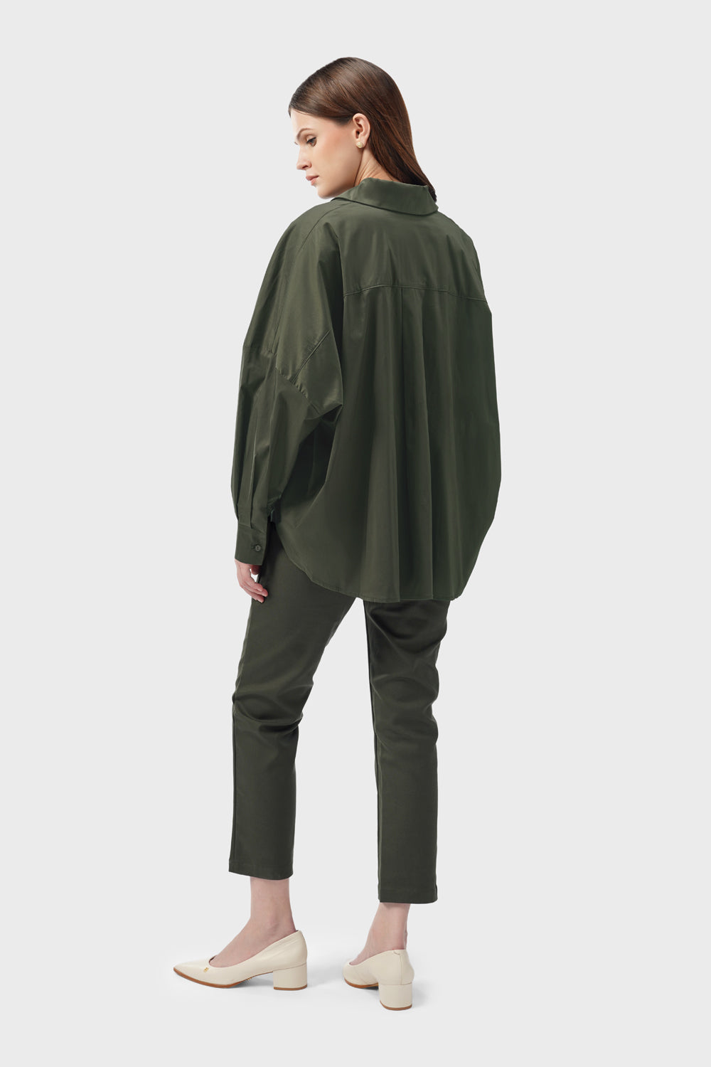 Shirley Pleats Blouse - Dark Olive