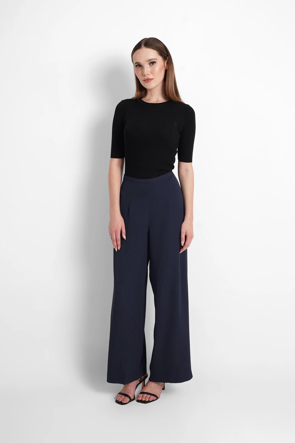Side Closure Pants - Navy