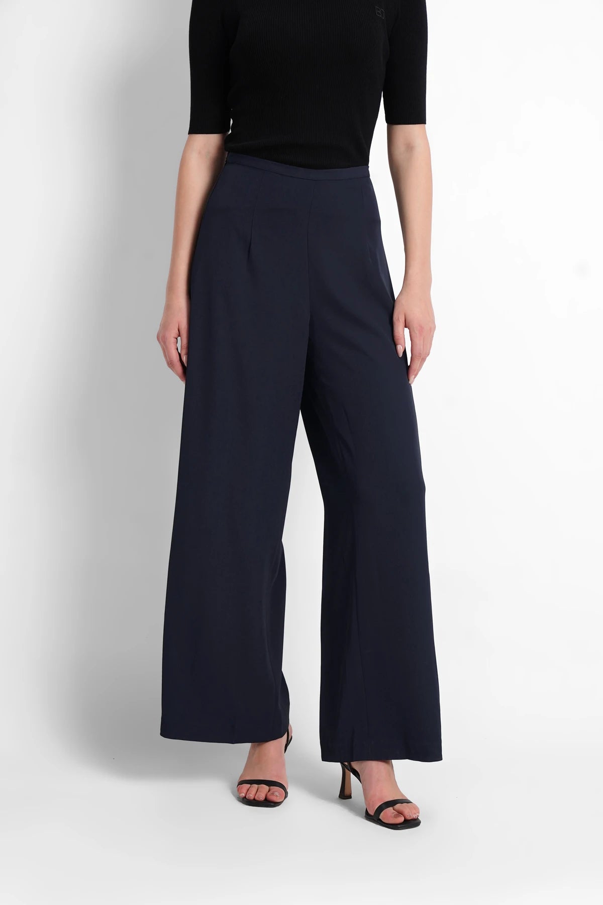 Side Closure Pants - Navy