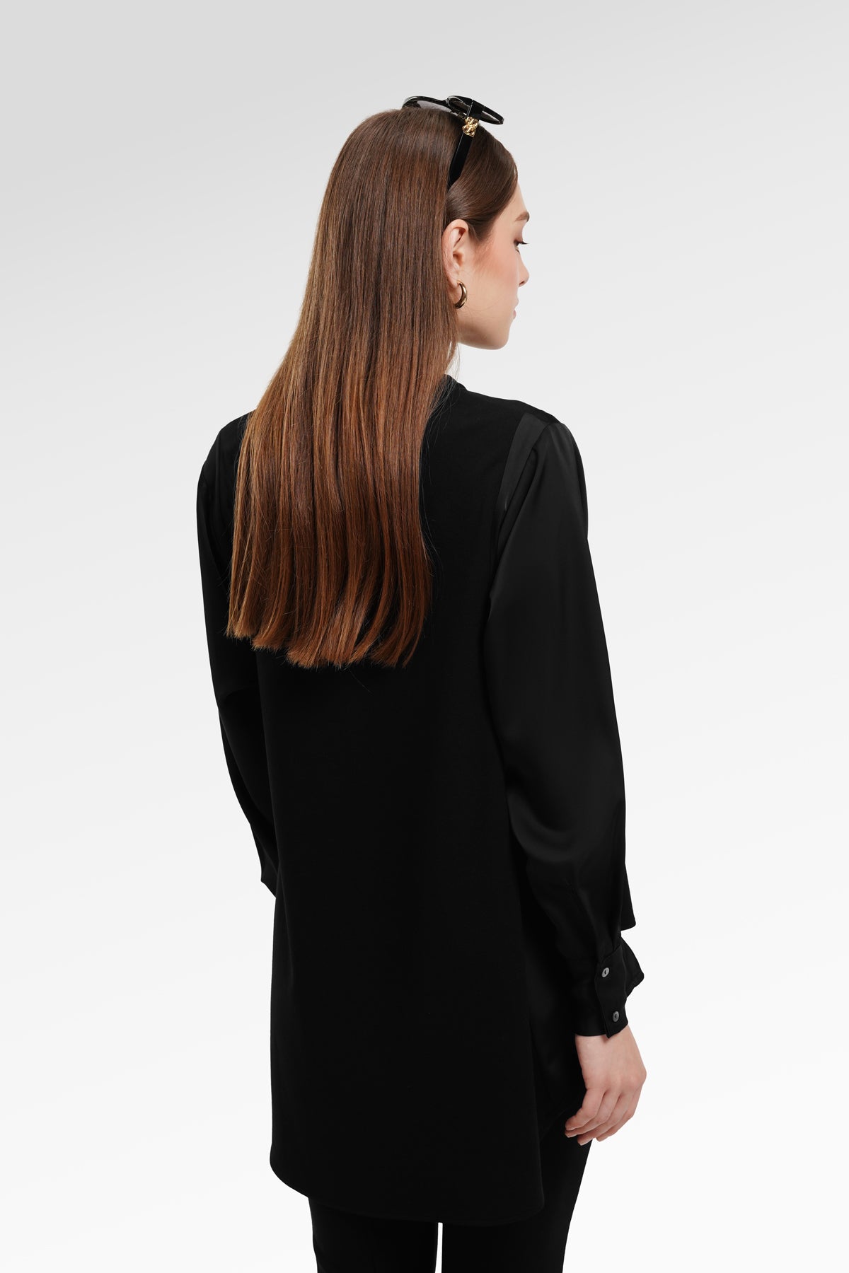 Sienna Mix Fabric Blouse - Black