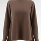 Sienna Mix Fabric Blouse - Dark Taupe