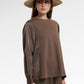 Sienna Mix Fabric Blouse - Dark Taupe
