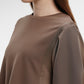 Sienna Mix Fabric Blouse - Dark Taupe