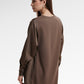 Sienna Mix Fabric Blouse - Dark Taupe