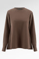 Sienna Mix Fabric Blouse - Dark Taupe