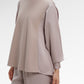 Sienna Mix Fabric Blouse - Light Taupe