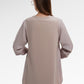 Sienna Mix Fabric Blouse - Light Taupe