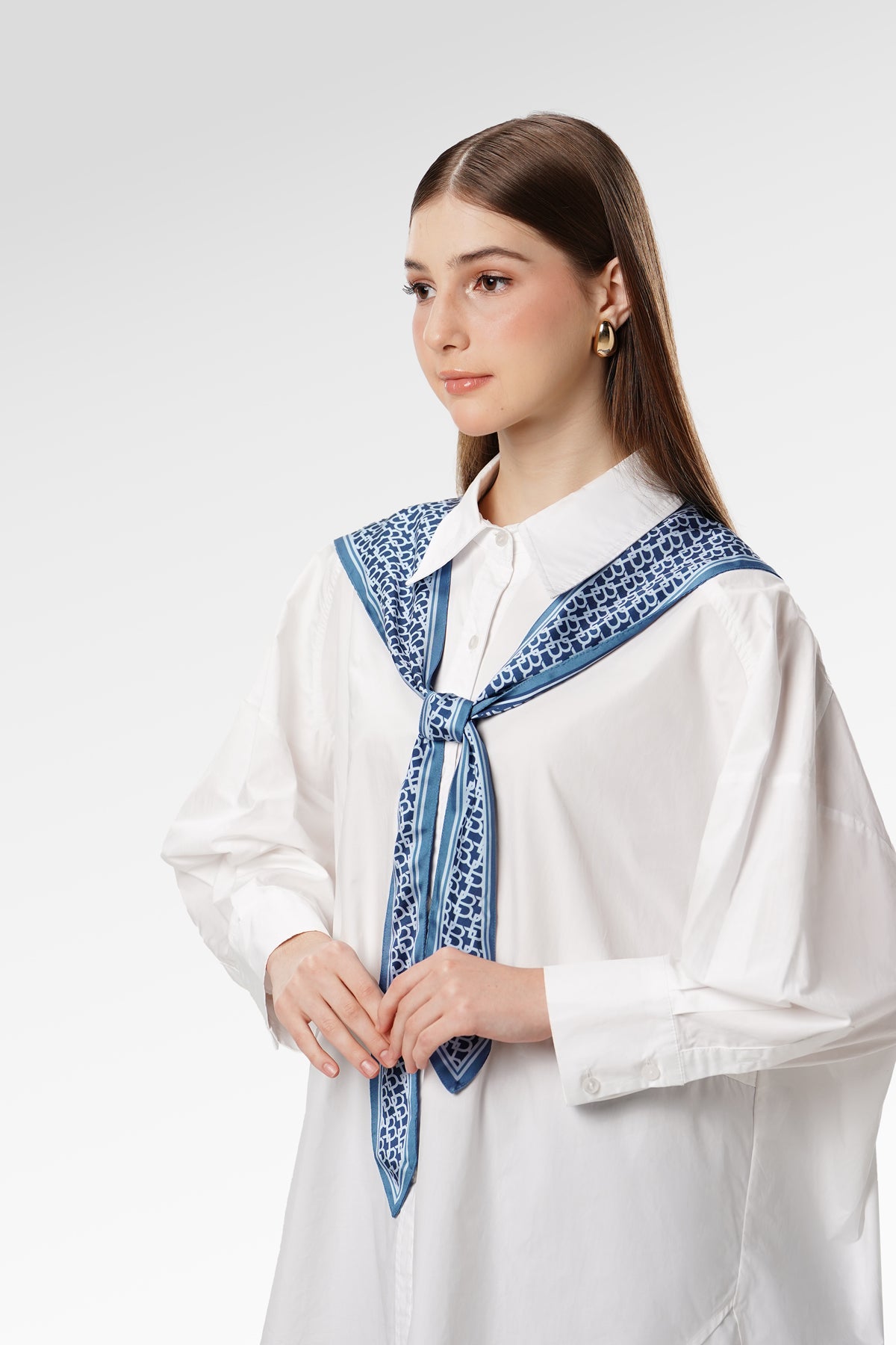 Signature Monogram Neck Scarf - Denim