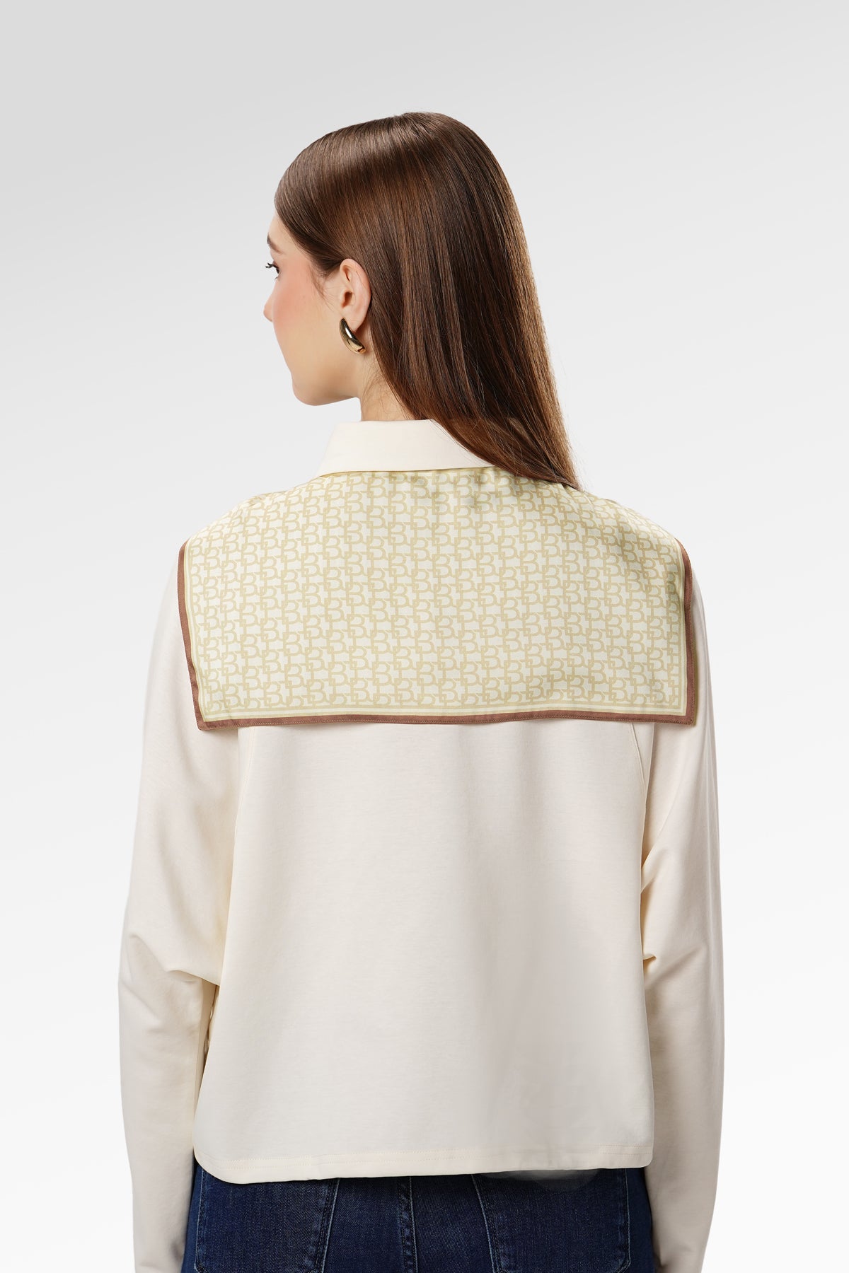 Signature Monogram Neck Scarf - Cream