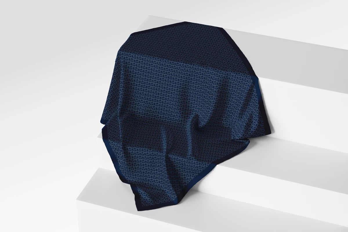 Signature Monogram Scarf - Blue Monarch