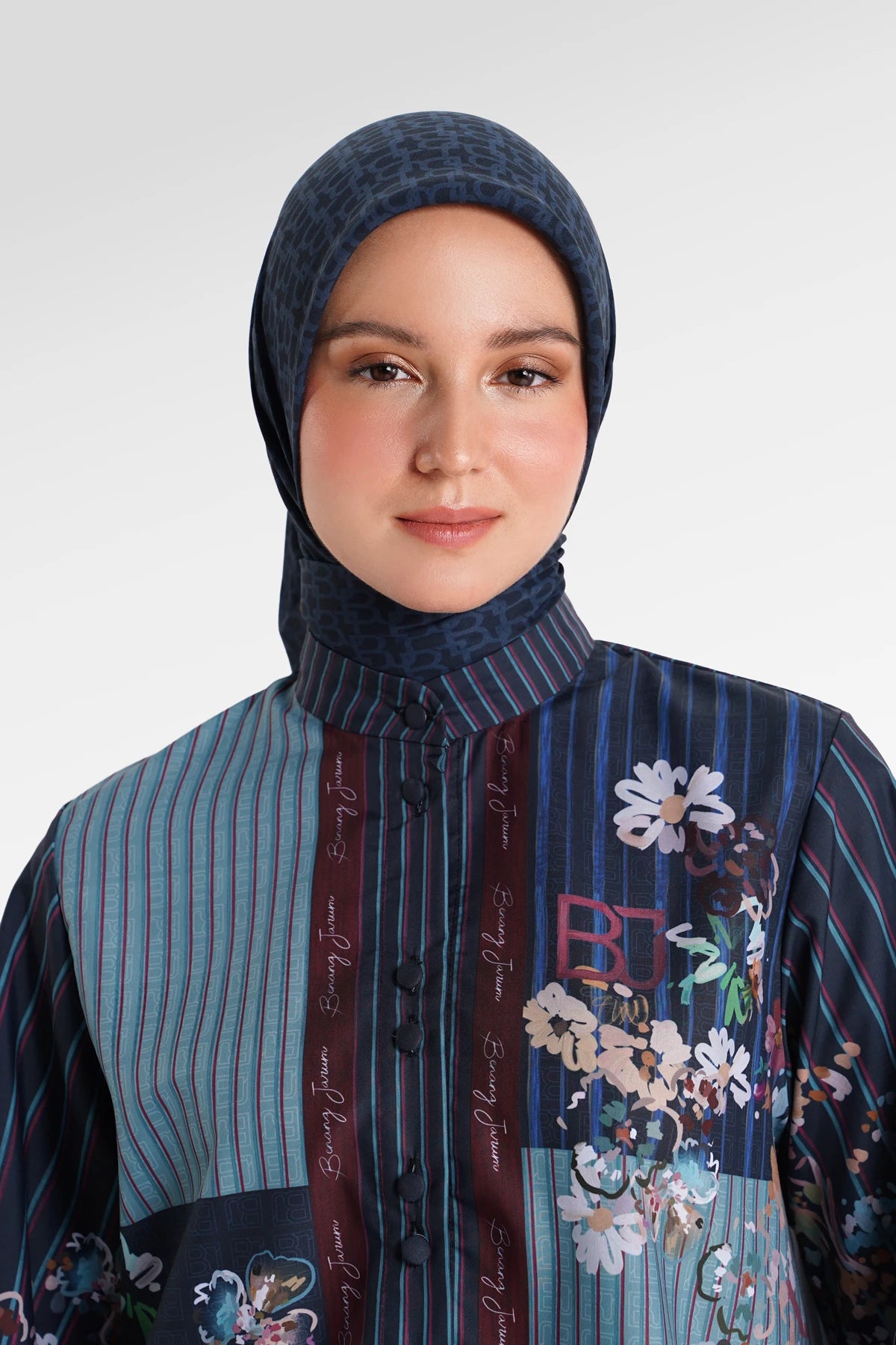 Signature Monogram Scarf - Blue Monarch